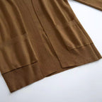 Women's Cozy Knit Cardigan with Pockets and Open Cut