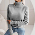 Elegant Turtleneck Sweater with Button Details