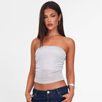 Women's Bandeau Top in Textured Elastic Fabric