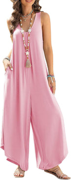 Women's Airy Wide-Leg Jumpsuit with Pockets