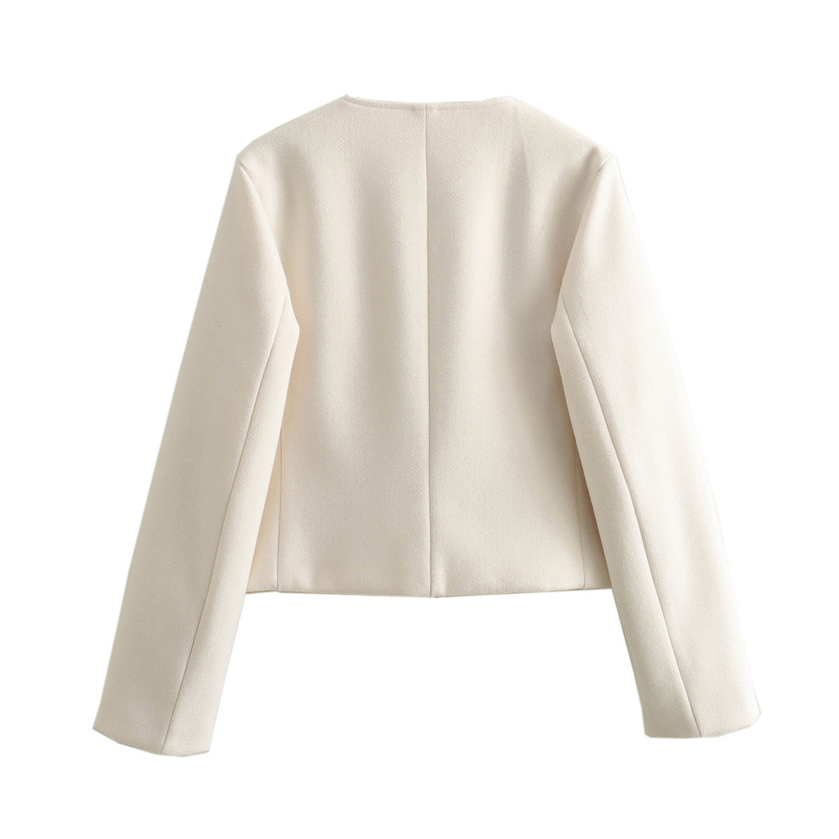 Women's Elegant Short Jacket with Textured Button Details