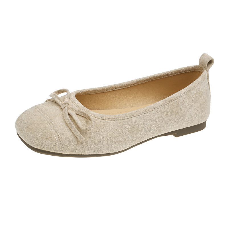 Women's Ballet Flats with Fine Bow Detail in Soft Material