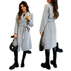 Elegant Asymmetrical Trench Coat with Belt