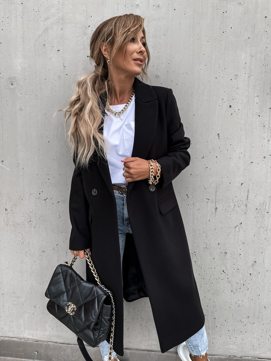 Women's Elegant Oversized Wool Coat