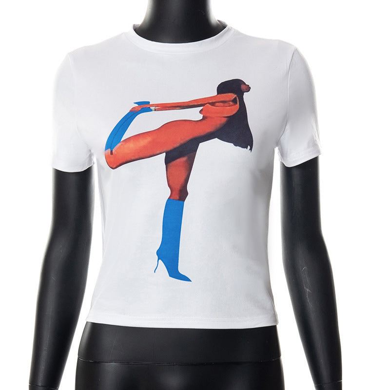 Women's Graphic Print Crop T-Shirt