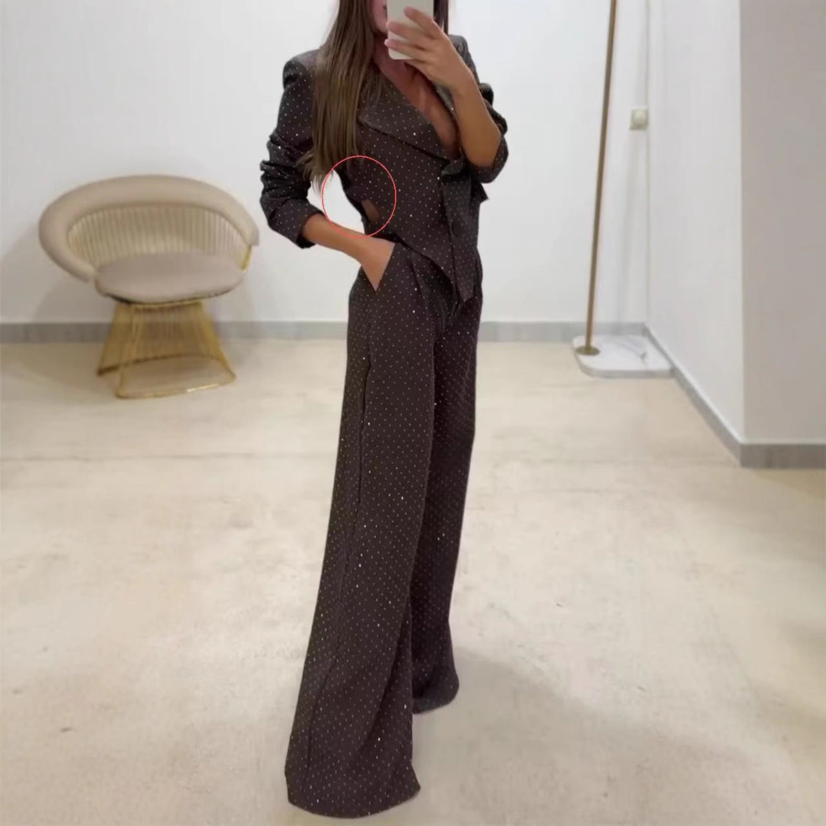 Women's Blazer and Wide-Leg Trouser Set
