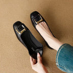 Women's Ballet Flats with Elegant Buckle Detail