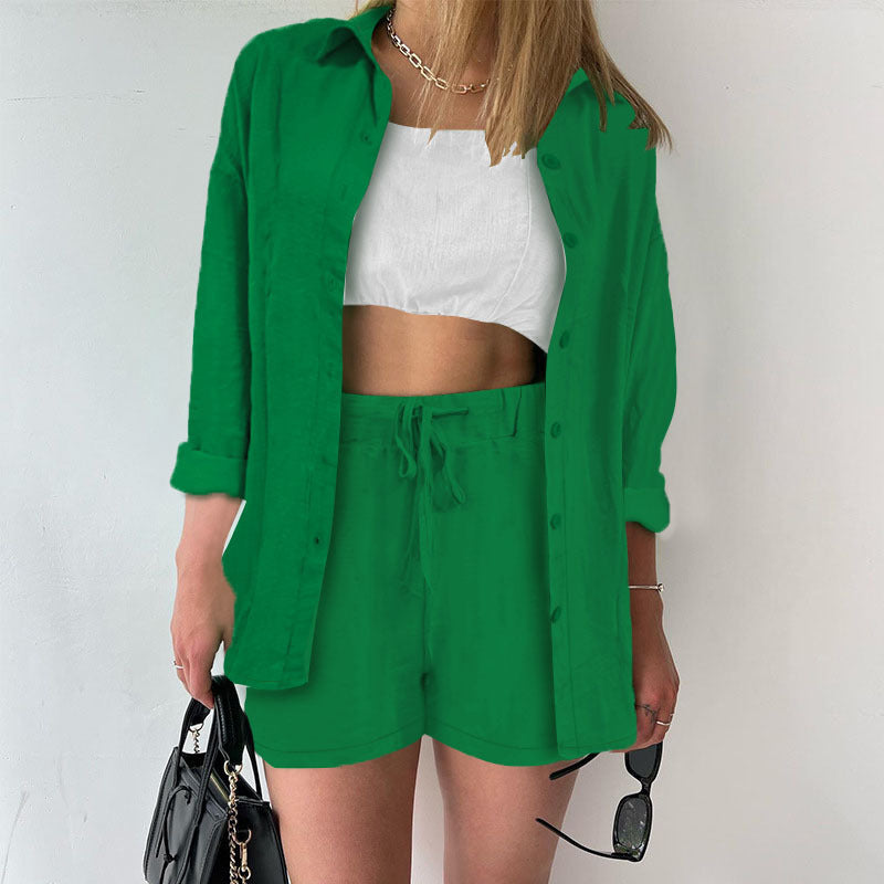 Women's Casual Two-Piece Linen Set