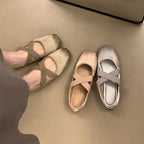 Women's Ballet Flats with Decorative Strap and Comfortable Footbed