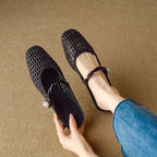 Women's Ballet Flats with Elegant Mesh Design and Stylish Strap