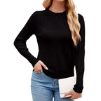 Elegant Fine Knit Sweater with Decorative Shoulder Design