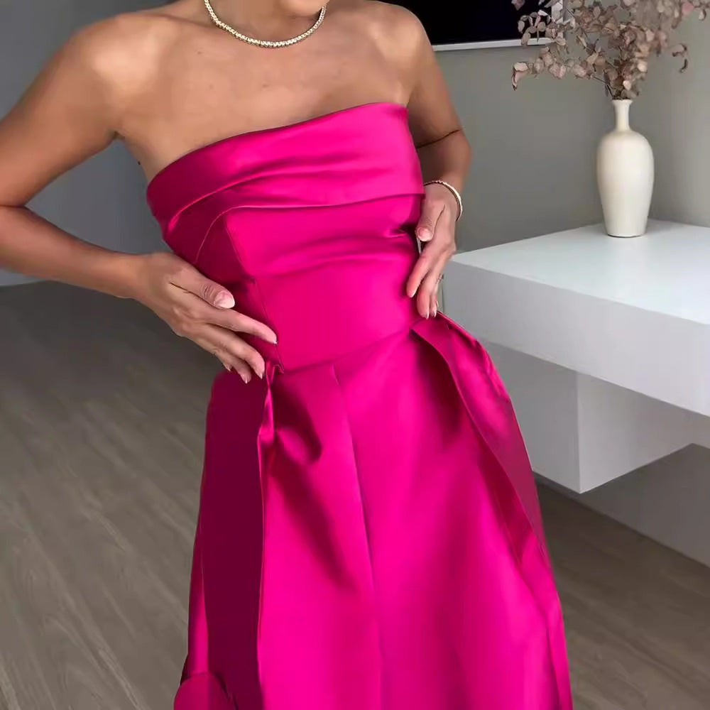 Women's Layered Evening Dress with Refined Details