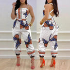 Women's Jumpsuit with Unique Denim Print and Tailored Cut