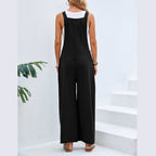 Women's Casual Wide-Leg Jumpsuit with Adjustable Straps