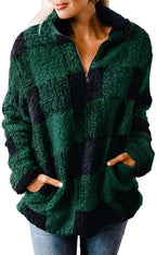 Women's Cozy Fleece Pullover with High Collar