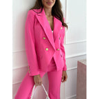 Women's Elegant Blazer Suit with Gold Button Details