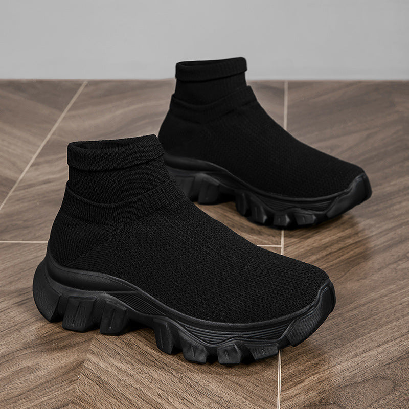 Women's Breathable Slip-On Sneakers with Knit Upper and Flexible Sole