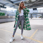Women's Plaid Shirt Coat in Soft Cotton Blend