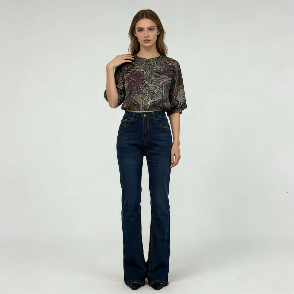 Women's High-Waisted Flared Jeans