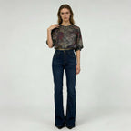 Women's High-Waisted Flared Jeans