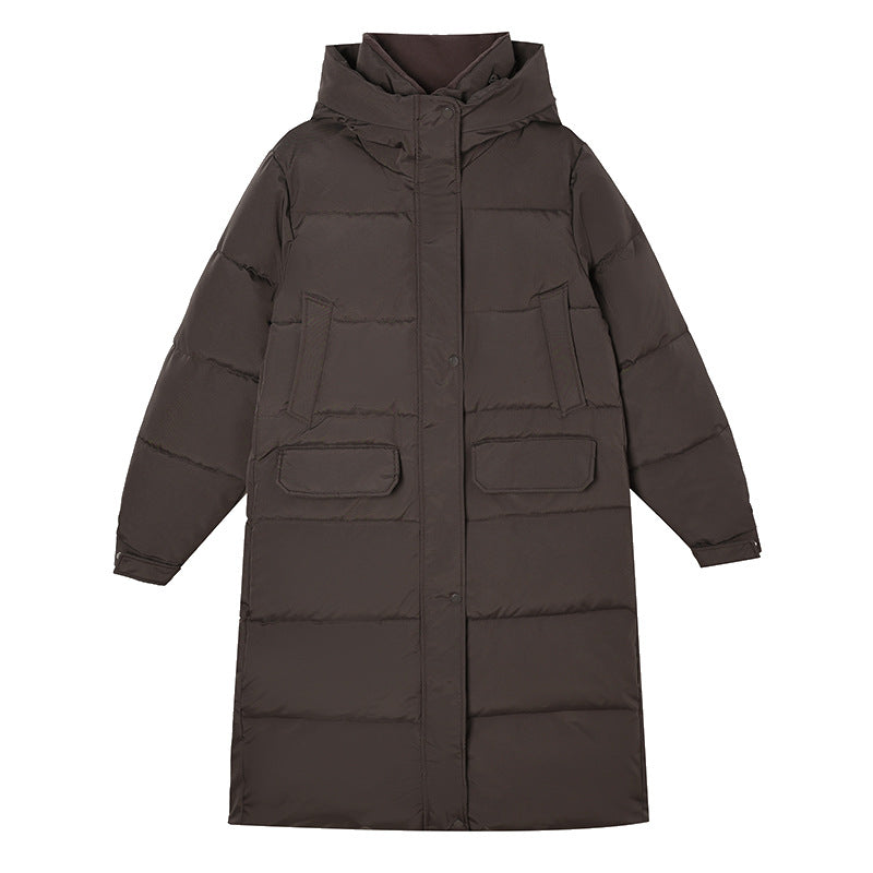 Women's Long Insulated Winter Jacket with Hood