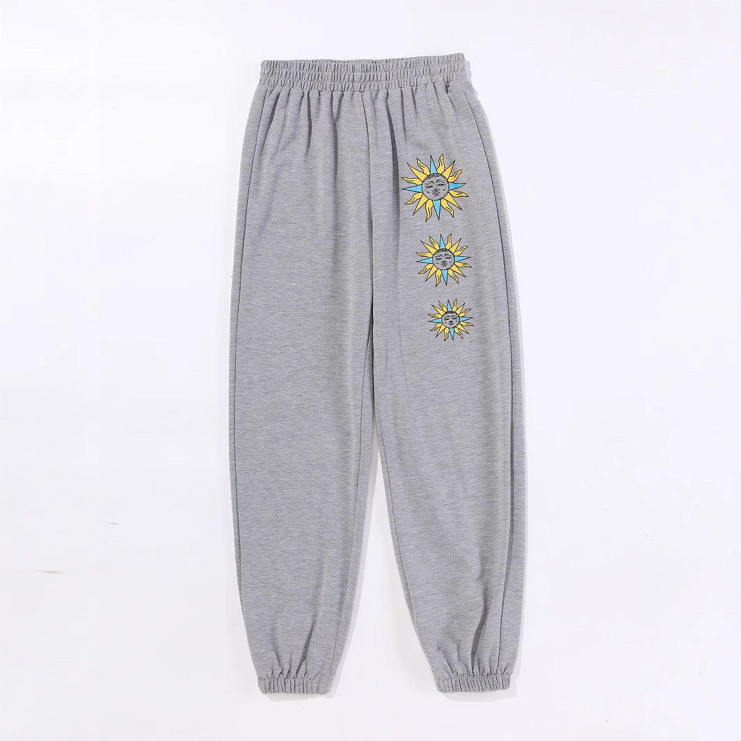 Women's Casual Pants with Colorful Graphic Design