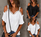 Women's Off-Shoulder Blouse with Lace Details