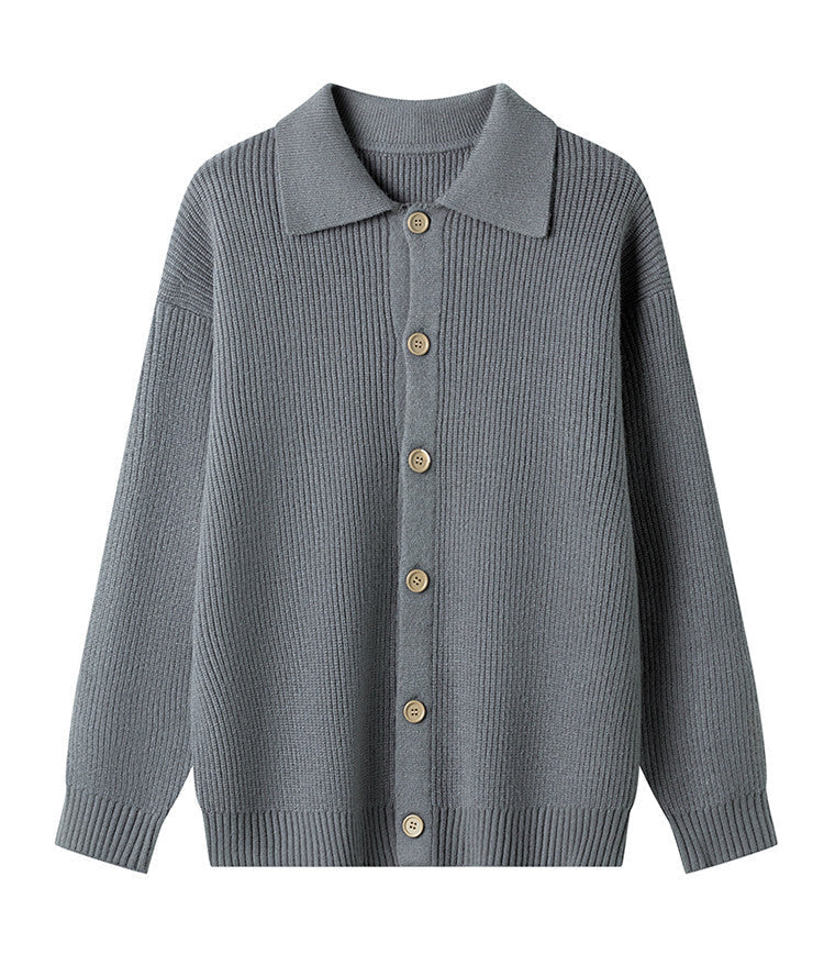 Women's Patterned Cardigan with Collar and Button Placket