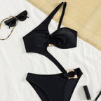 Women's Asymmetrical One-Piece with Fashionable Cut-Outs