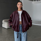 Elegant Faux Leather Jacket