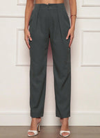 Elegant High-Waisted Pants with Pleat Details