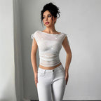 Women's Functional Shirt with Glitter Accents and Adjustable Straps