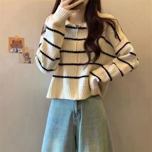 Women's Striped Knit Pullover