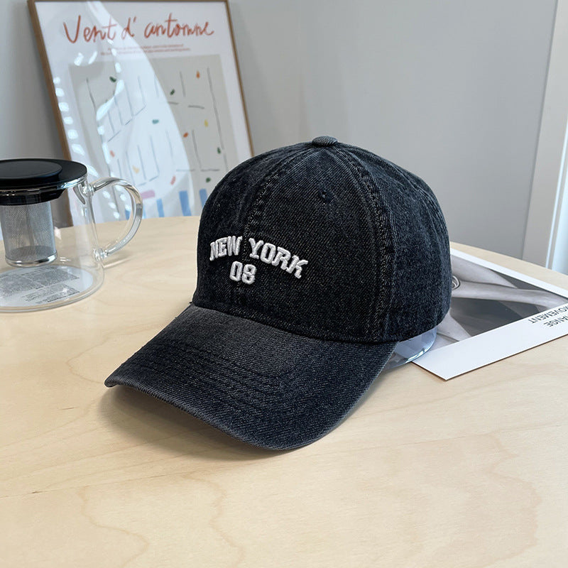 Distressed Denim Baseball Cap