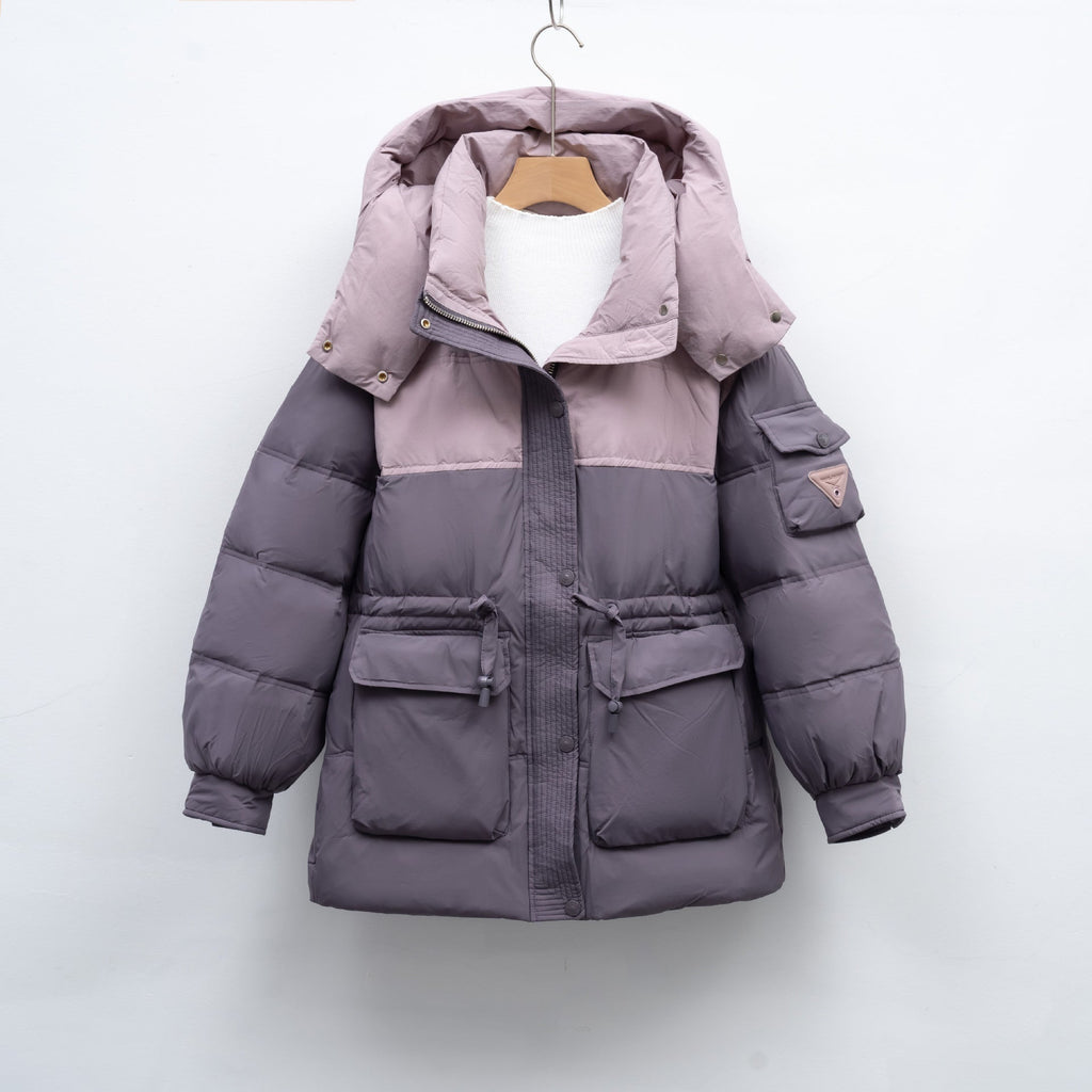 Women's Fashionable Winter Jacket with Functional Pockets and Large Hood