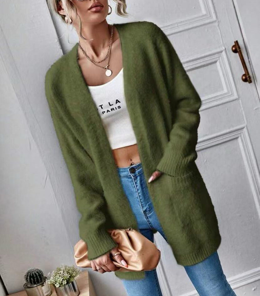 Women's Fluffy Open Cardigan