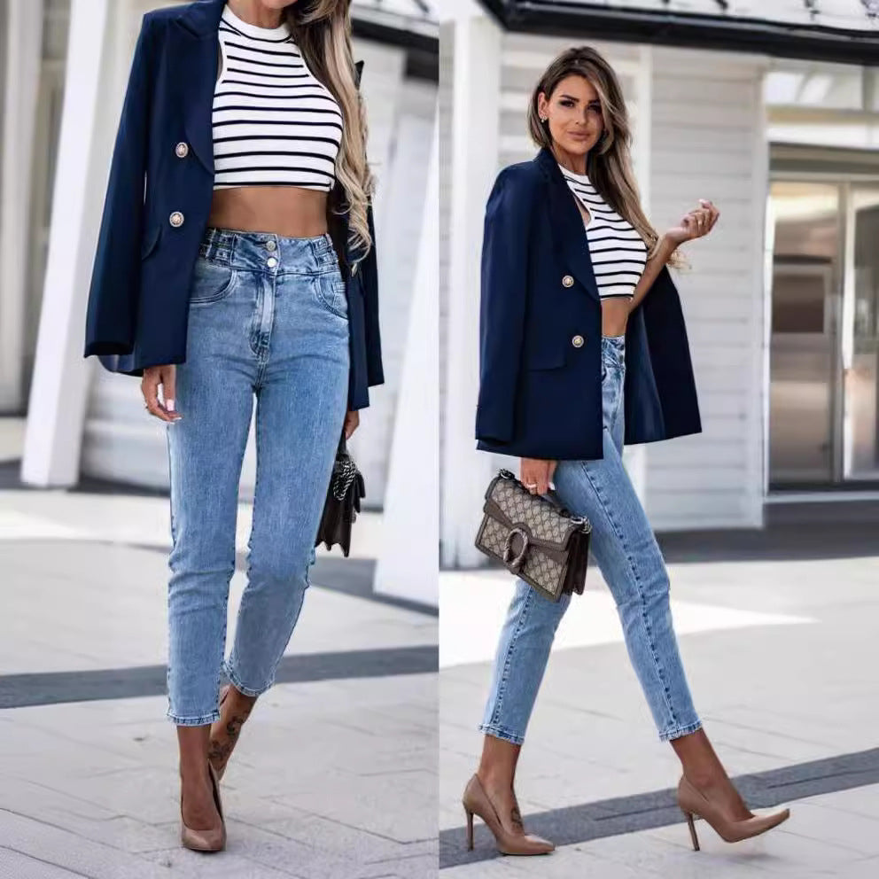 Women's Tailored Double-Breasted Blazer