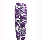 Women's Camouflage Cargo Pants with Elastic Waistband and Practical Pockets