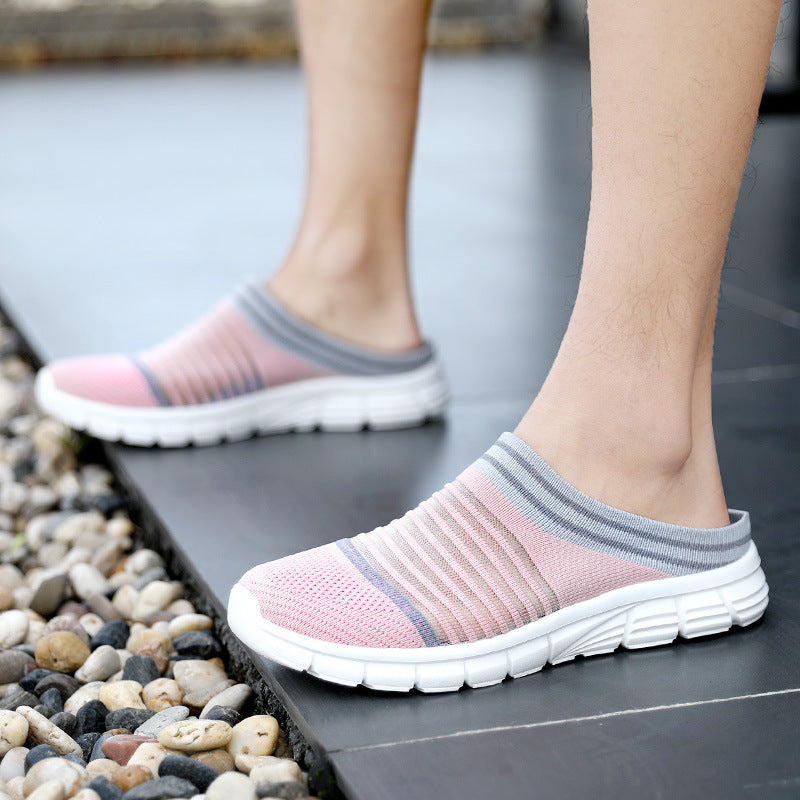 Women's Breathable Slip-On Sneakers with Elastic Design and Flexible Sole
