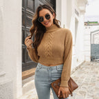Women's Cropped Cable-Knit Sweater