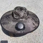 Ventilated outdoor fishing hat with two rechargeable fans