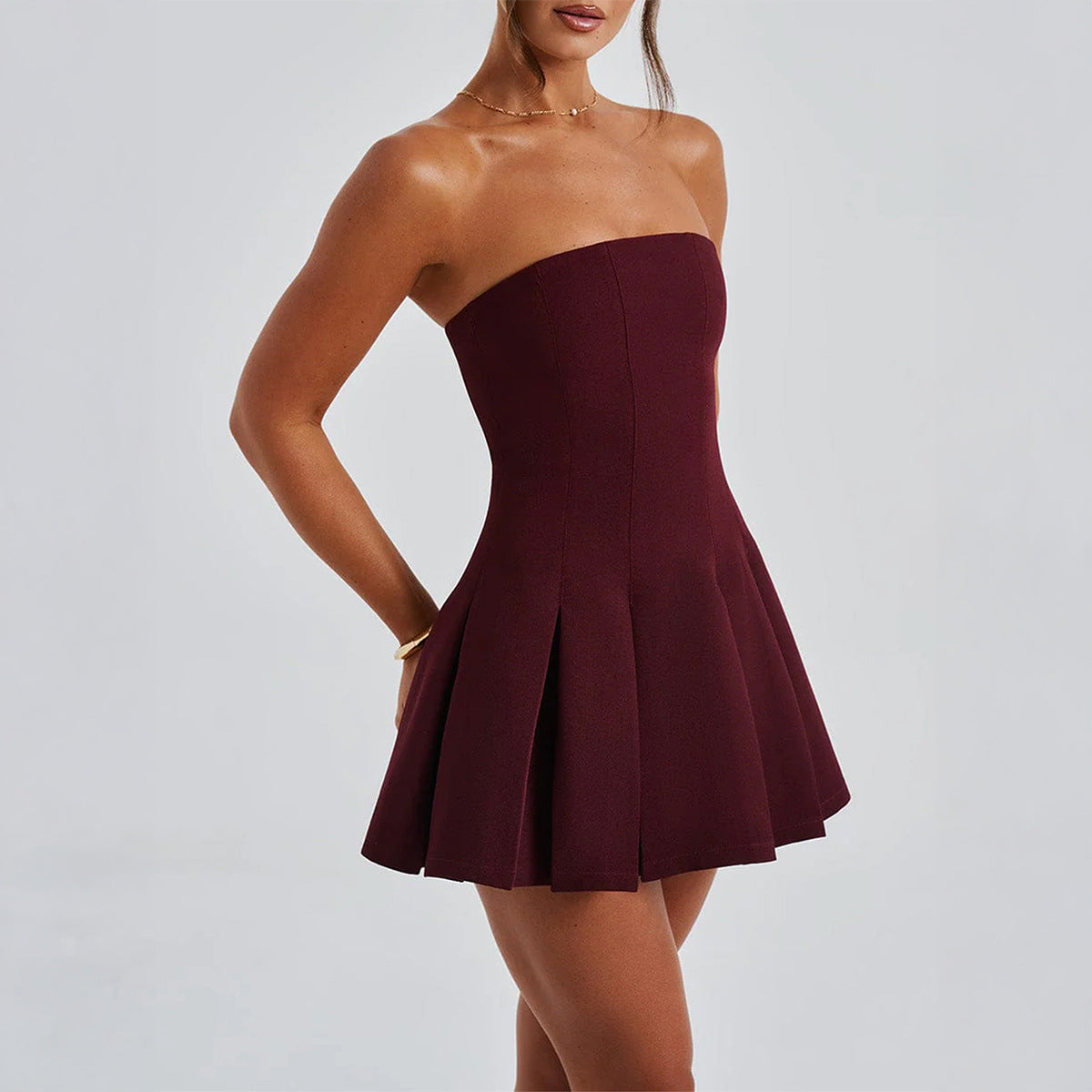 Women's Bustier Dress with Flared Skirt