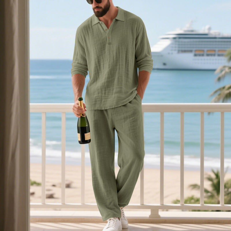 Men's Relaxed Cotton Muslin Resort Set