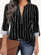 Women's Casual Blouse with Stylish Stripe Pattern