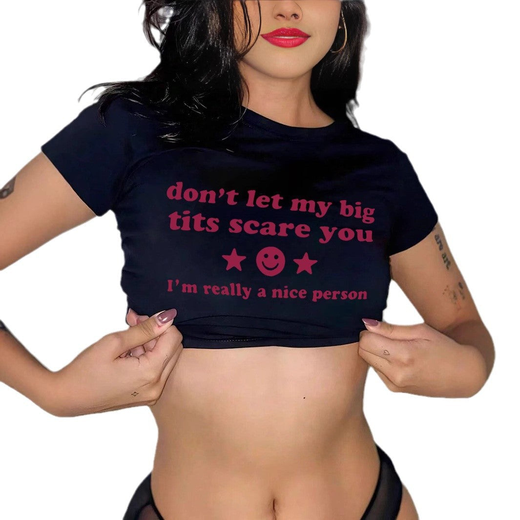 Women's Crop T-Shirt with Inspirational Text