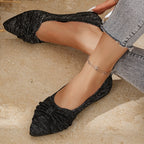 Women's Ballet Flats with Elegant Bow Decoration