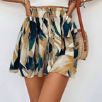 Women's Fashionable Mini Skirt with Elastic Waistband and Unique Art Design