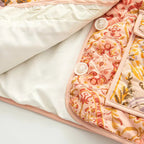 Women's Elegant Padded Jacket with Floral Pattern and Pockets