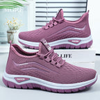 Women's Breathable Casual Sneakers with Elastic Fit and Cushioned Sole