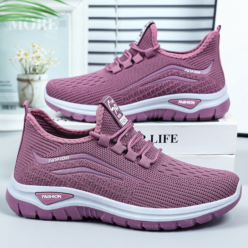 Women's Breathable Casual Sneakers with Elastic Fit and Cushioned Sole